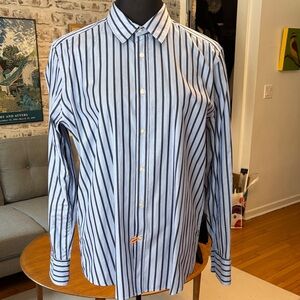 Hugo Boss Men's Blue Striped Shirt